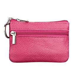 Small Small Pouch Key Damentasche Reißverschluss Ring aus Brieftasche mit Geldbörse Herren Brieftasche Groß (Hot Pink, One Size) von Generic