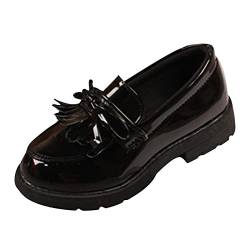 Sneaker Junge Schmal Mädchen Slip On Loafer Quaste Bow Schule Kleid Schuhe für Mädchen Junge Sneaker 33 von Generic