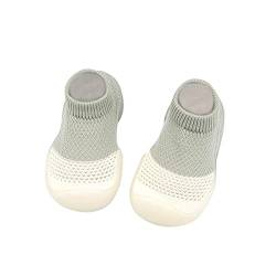 Sockenschuhe für Mädchen Säugling Wanderer Indoor-elastisches Baby-Netz erste Schuhe Kleinkinderfarbe Socken Baby-Schuhe rutschfeste Slipper-Schuhe mit weicher Gummisohle (Army Green, 26 Toddler) von Generic