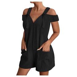 Sommer Jumpsuit Damen Overall Damen Kurz Romper Damen Sommer Damen Jumpsuit Kurz Overall Damen Kurz Romper Damen Sommer Jumpsuits Für Damen Sommer Romper Damen Sommer Romper Damen Sommer Schwarz L von Generic