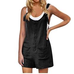 Sommer Jumpsuit Damen Romper Damen Jumpsuits Für Damen Kurz Romper Damen Sommer Romper Damen Damen Overall Jumpsuits Für Damen Playsuit Damen Kurz Rosa Romper Damen Kurz Playsuit Damen Schwarz XL von Generic