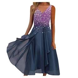 Sommerkleider Damen Lange Sexy Kleider Gedruckt Mit Taschen A-Linien Partykleid Kurzarm V-Ausschnitt Vintage Cocktailkleid Kleid Frauen FlieÃŸend Damen Kleid Freizeit Sommer Kurzkleid von Generic