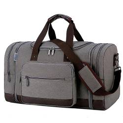 Sport Reisetasche Herren-Gepäcktasche aus Segeltuch, großes Fassungsvermögen, Sport- und Fitness-Reisetasche, mehrere Farben erhältlich (Farbe : Grey, Size : 52x23x35cm) von Generic