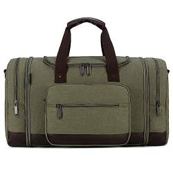 Sport Reisetasche Herren-Gepäcktasche aus Segeltuch, großes Fassungsvermögen, Sport- und Fitness-Reisetasche, mehrere Farben erhältlich (Farbe : Grün, Size : 52x23x35cm) von Generic