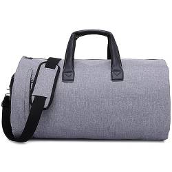 Sport Reisetasche Outdoor-Fitnesstasche, große Kapazität, Reisetasche, tragbare Zylinder-Klappanzugtasche (Farbe : Grey, Size : As Shown) von Generic
