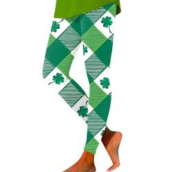 St. Patrick's Day Damen-Leggings mit irischem grünem Kleeblatt, schlankmachend, weiche Leggings für Damen, hohe Taille, Yogahose, Workout-Hose, Gothic-Strumpfhose, Bauchkontrolle, Po-Lifting, von Generic