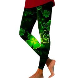 St. Patrick's Day Irische grüne Kleeblatt-Strumpfhose mit Designs Butt Shaping Hohe Taille Workout Leggings Kompressionsstrumpfhose für Frauen Outwear Hose Butt Lifting Baumwolle Outfits Niedliche von Generic