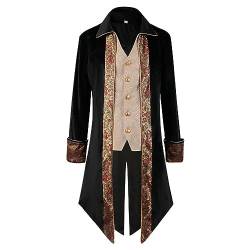 Steampunk Herren Vintage Jacke Viktorianischen Gehrock Uniform Smoking Retro Langer Button Kleidung Karneval Herrenobterteil for Männer Erwachsene von Generic