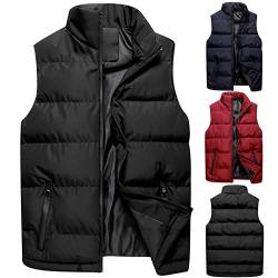 Steppweste mit Stehkragen, Winter Wärme Dicke Herren Weste mit Reißverschluss, Premium Wasserabweisend Ärmellose Outdoorjacke von Generic