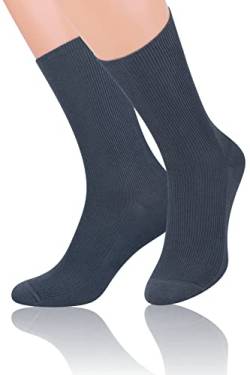 Steven 018 DIABETIKER SOCKEN Herren Damen OHNE GUMMI Baumwolle GESUNDHEITSSOCKEN (43/46, Graphite) von Generic