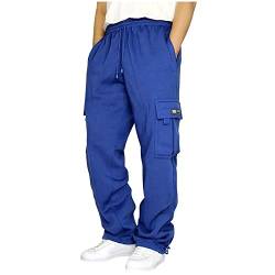 Stretch Jogginghose für Männer Baumwolle Eindicken Sweathose Baumwolle Cargohose Freizeithose Trainingshose SweatLaufhose Stretchy Breite Modernpants Jogger Dunkelgrau L Blau 5XL von Generic