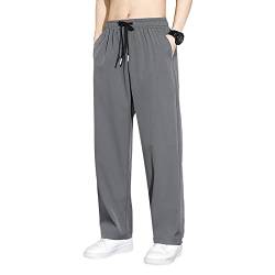 Stretch Jogginghose für Männer Baumwolle Sweathose Loose Fit Geradem Schnitt Freizeithose Sommer Outdoor Leicht Trainingshose Yogahose Jungen Jogginghose Relaxing Hose Dunkelgrau L von Generic