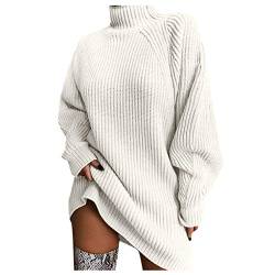 Strickkleid Damen Pullover Kleid Sexy Rollkragen Minikleid Strickkleid Herbst Winter Langarm Sweatshirt Dress Elegant Sweatkleid Lässig Kleidung Dress Tops von Generic