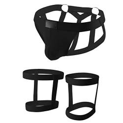 String Herren Tanga Jockstrap Männertanga Reizunterwäsche Sexy Reizwäsche Erotische Unterwäsche Erotische Unterwäsche Gay Unterhosen Sexy Atmungsaktiv Sportunterwäsche Schwarz XXL von Generic