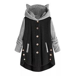 Sweatjacke Damen, Winterjacke Damen Lang Mantel Winter Pullunder Ärmellos Kurzmantel Damen Übergang Steppjacke Schwarze Weste Sweatshirt Jacke Regenmantel Lang Regenjacke Gelb (schwarz,S) von Generic