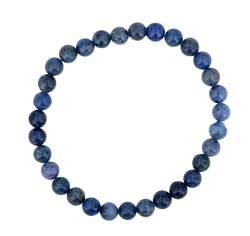 Taddart Minerals – 6 mm Kugel Armband aus natürlichen Edelsteinen auf elastischem Nylonfaden aufgezogen - handgefertigt (Dumortierit) von Generic