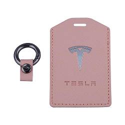 Tesla Kartenetui Schlüsselhalter Schlüsselkarte mit Schlüsselanhänger für Modell Y/3/S Zubehör, rose, Einheitsgröße von Generic