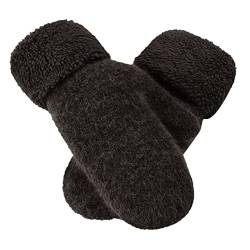 Thermohandschuhe für Damen, Winterhandschuhe, warme Handschuhe, mit Fleece gefütterte Strickhandschuhe, elastische Bündchen, gestrickte, warm gefütterte Handschuhe Lederhandschuhe (Black, One Size) von Generic