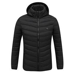 Thermojacke Beheizbare Jacke mit Kapuze Damen Herren Körperwärmer zum Outdoorarbeiten Skifahren Motorrad mit 3 Einstellbar Temperatur, Warmes Geschenk für Wandern Radfahren von Generic