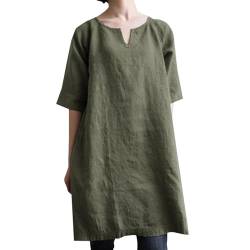 Top Shirt für Damen, Baumwolle, halbe Ärmel, Outdoor, Mode, lässig, T-Shirt, Kurzpack, grün, 52 von Generic