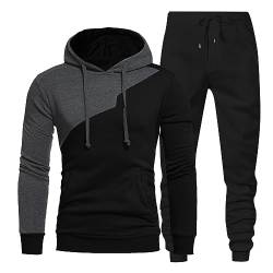 Trainingsanzug Herren, Jogginganzug Herren Baumwolle Jogging Anzug Trainingsanzug Sportanzug Jungen Jogginghose Sweatjacke Männer Farbblock Streifen Drucken Freizeitanzug Langarm Sweatshirt von Generic