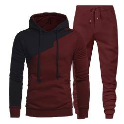 Trainingsanzug Herren, Jogginganzug Herren Baumwolle Jogging Anzug Trainingsanzug Sportanzug Jungen Jogginghose Sweatjacke Männer Farbblock Streifen Drucken Freizeitanzug Langarm Sweatshirt von Generic