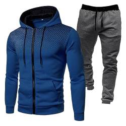 Trainingsanzug Herren, Jogginganzug Herren aus Baumwolle Slim Fit Hoodie Pullover Jogginghose mit Taschen Herren Joggingsuit Freizeitanzug Sets Hausanzug Running Fitness Sportanzug von Generic