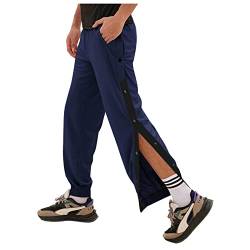 Trainingshose Herren 2023 Jogginghose Freizeithose Basketball Hose Mit Seitlicher Knopfleiste Sweatshose Elastischer Bund Mit Taschen, Knöpfe Sweatpants Latzhose Herren Jeans Laufhose Herren blau M von Generic