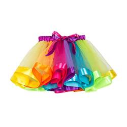 Tüllrock Bunt - Lagen Regenbogen Party Mädchen Tutu Rock Tütü Mädchen Karneval Tüllrock Mädchen Tanzrock Mädchen Tanzkleid Ballkleid Für Karneval Geburtstag Halloween Party Mädchen von Generic