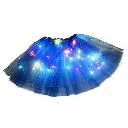 Tüllrock Damen-LED-Tütürock Erwachsene Teenager Tutu Rock Damen Kurz Petticoat Unterrock Party Ballett Tanzen Fancy Dress Halloween Karneval Kostüm Damen Tulle Skirt Ballett Tütü Röcke Minirock von Generic