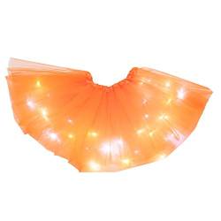 Tüllrock Damen-LED-Tütürock Erwachsene Teenager Tutu Rock Damen Kurz Petticoat Unterrock Party Ballett Tanzen Fancy Dress Halloween Karneval Kostüm Damen Tulle Skirt Ballett Tütü Röcke Minirock von Generic