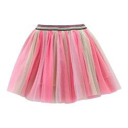 Tüllrock Kinder Ballettrock Regenbogen Minirock Prinzessin Tanzkleid Mädchen Tüll Tanz Röcke für Kinder Tutu Röcke Mädchen Tutu Tüll Sterne Funkelnde Pailletten Ballett Rock von Generic