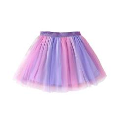 Tüllrock Kinder Ballettrock Regenbogen Minirock Prinzessin Tanzkleid Mädchen Tüll Tanz Röcke für Kinder Tutu Röcke Mädchen Tutu Tüll Sterne Funkelnde Pailletten Ballett Rock von Generic