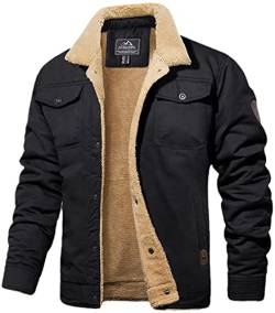 Turn-Down-Baumwolljacken Herren Sherpa Trucker Military Parka Taktische Cargo-Mäntel von Generic