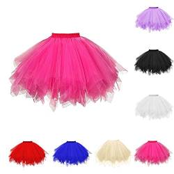 Tutu Tüllrock Damen Vintage Ballett Petticoat Karneval Party Tanz Tütü Pettiskirt Retro 50er Tüll Tanzrock Dance Abendkleid Gelegenheit Zubehör Tanzkleid von Generic