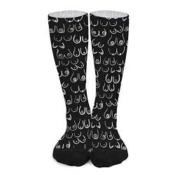 Unisex Lustige Crew Socken,Black White Boob Design Mid Wade Kleid Socken Sport Socken Sportliche lange Tube Strümpfe für Männer Frauen von Generic