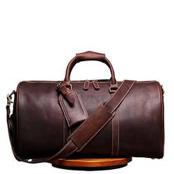 Vintage Herren Handgepäcktasche Reisetasche Echtleder Große Kapazität Single Shoulder Messenger für 15 Zoll Laptop von Generic