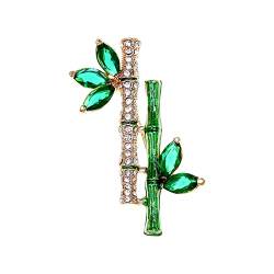 Vintage grüne Blatt Brosche Blatt Brosche Männer und Frauen Kragen Pins Strass Bekleidungszubehör Brosche Fassung (b-Green, One Size) von Generic