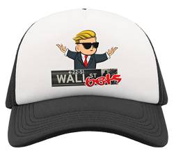 WSB GME Wall Street Bets Wallstreetbets Logo Half Mesh Trucker Cap Baseball Hut Snapback Schwarz von Generic