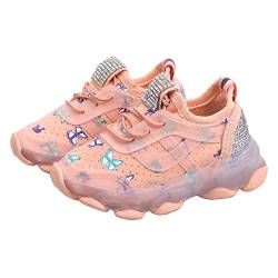 Wasserdicht Sneaker Mädchen LED-Lichtschuhe Papaschuhe Schnürung atmungsaktive weiche Sohlen Carina Lift (Pink, 27 Little Child) von Generic