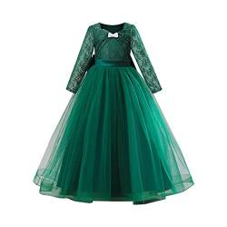 Weiches Sommerkleid für Baby-Mädchen 2023 Kinder Kleid Mittlere und Große Kinder Spitze Hochzeitskleid Lange Mesh Tutu Rock Prinzessin Kleid (AG, 12-13Years) von Generic