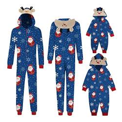 Weihnachten Familie Pyjamas Niedlicher Pyjama-Bodysuit Damen Herren Kinder Weihnachten Onesie Jumpsuit mit Rentier Kapuze Christmas Pyjamas Family Set L10 XL H214 von Generic