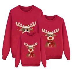 Weihnachten Pullover Set Partnerlook Pärchen Weihnachtspullover Familie Set Gestrickte Pullover Strickpullover Winterpullover Weihnachtspullis Sweatshirt für Mädchen Jungen Kinder Damen Herren A548 von Generic