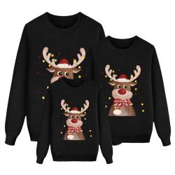 Weihnachten Pullover Set Partnerlook Pärchen Weihnachtspullover Familie Set Gestrickte Pullover Strickpullover Winterpullover Weihnachtspullis Sweatshirt für Mädchen Jungen Kinder Damen Herren A439 von Generic