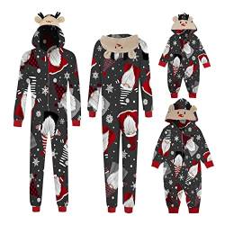 Weihnachten Pyjamas Familie Set,Damen Herren Kinder Weihnachten Onesie,Jumpsuit mit Rentier Kapuze,Christmas Pajamas Onesie Family Suit(L12,XXL),D251 von Generic