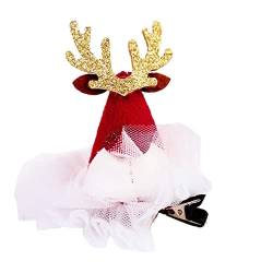 Weihnachtsmann Mütze Weihnachtsbaum-Hut-Haarband-Kopfschmuck-Kinderparty-niedlicher Weihnachtshaarspangen-Kopfschmuck Grobstrick Mütze (D, One Size) von Generic