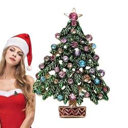 Weihnachtsnadeln, glänzende Weihnachtsbaum-Broschen, Legierung Dekor Pins für Kleidung Rucksäcke, Weihnachten Emaille Pins für Frauen Mädchen Kinder, 1, 1 von Generic