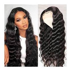 Wigs 10-30 Inch Malaysian Loose Deep Wave Wig 13x4 Lace Front Human Hair Wigs for Black Women 180% Density Remy 4x4 Lace Closure Curly Wig Wig (4x4 Wig 12inch(30cm)) von Generic