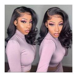Wigs Body Wave Short Bob Lace Closure Wigs 8-16 Inches Brazilian Human Hair Wigs for Women 6×1 T Part Lace Natural Wig Pre Plucked with Baby Hair Lace Wig (6x1 Lace 150density 10inches) von Generic