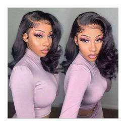 Wigs Body Wave Short Bob Lace Closure Wigs 8-16 Inches Brazilian Human Hair Wigs for Women 6×1 T Part Lace Natural Wig Pre Plucked with Baby Hair Lace Wig (6x1 Lace 150density 12inches) von Generic